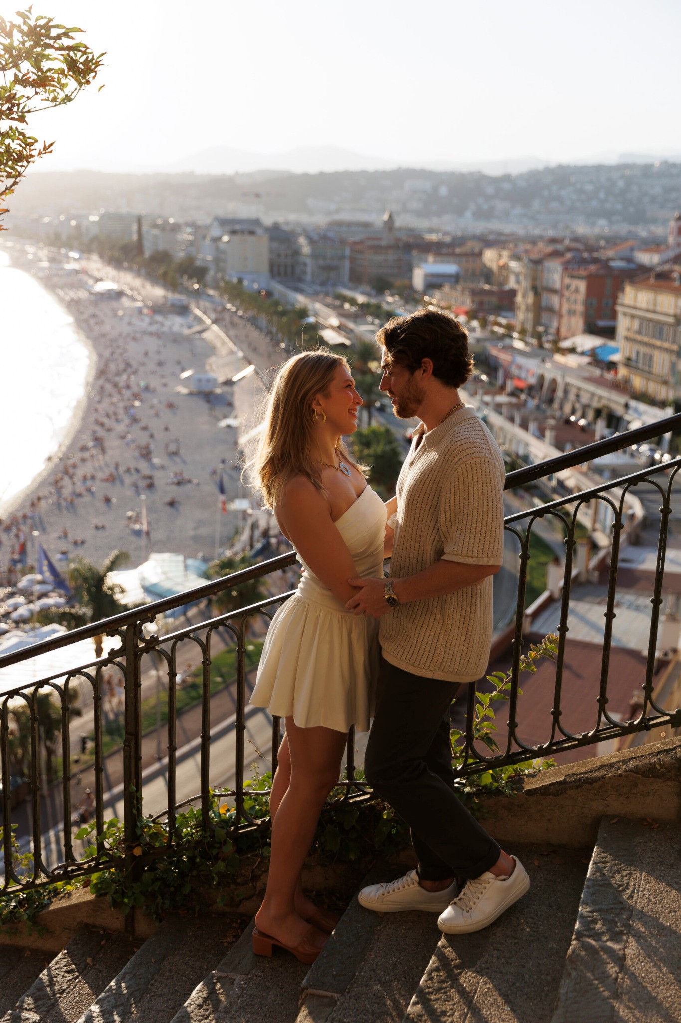 Couple enjoying a scenic city view